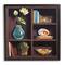Stupell Industries Elegant Bookshelf Still-Life with Lotus Floral Vase in Black Frame Wall Art